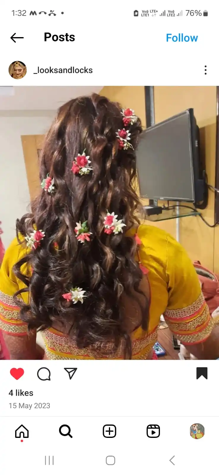 Bridal hair styling with flowers at Looks and Locks